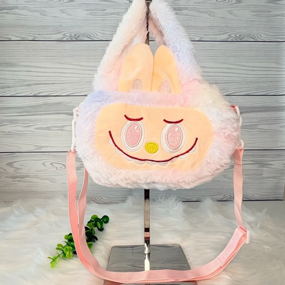 Cute Pastel Labubu‎ Plush Crossbody Bag